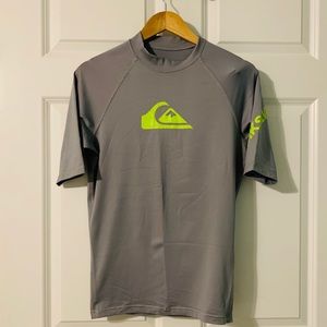 Gray Quicksilver Rash Guard - Medium